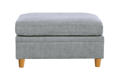 Felix 6pc Modular Sectional Sofa Set 2x Corner Wedges 2x Armless Chair And 2x Ottomans - Light Grey