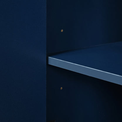 Exquisite Vertical-Striped Four-Door Sideboard - Navy Blue