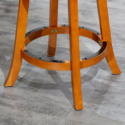 Counter Height X-Back Swivel Stool, Natural Finish, Charcoal Fabric Seat
