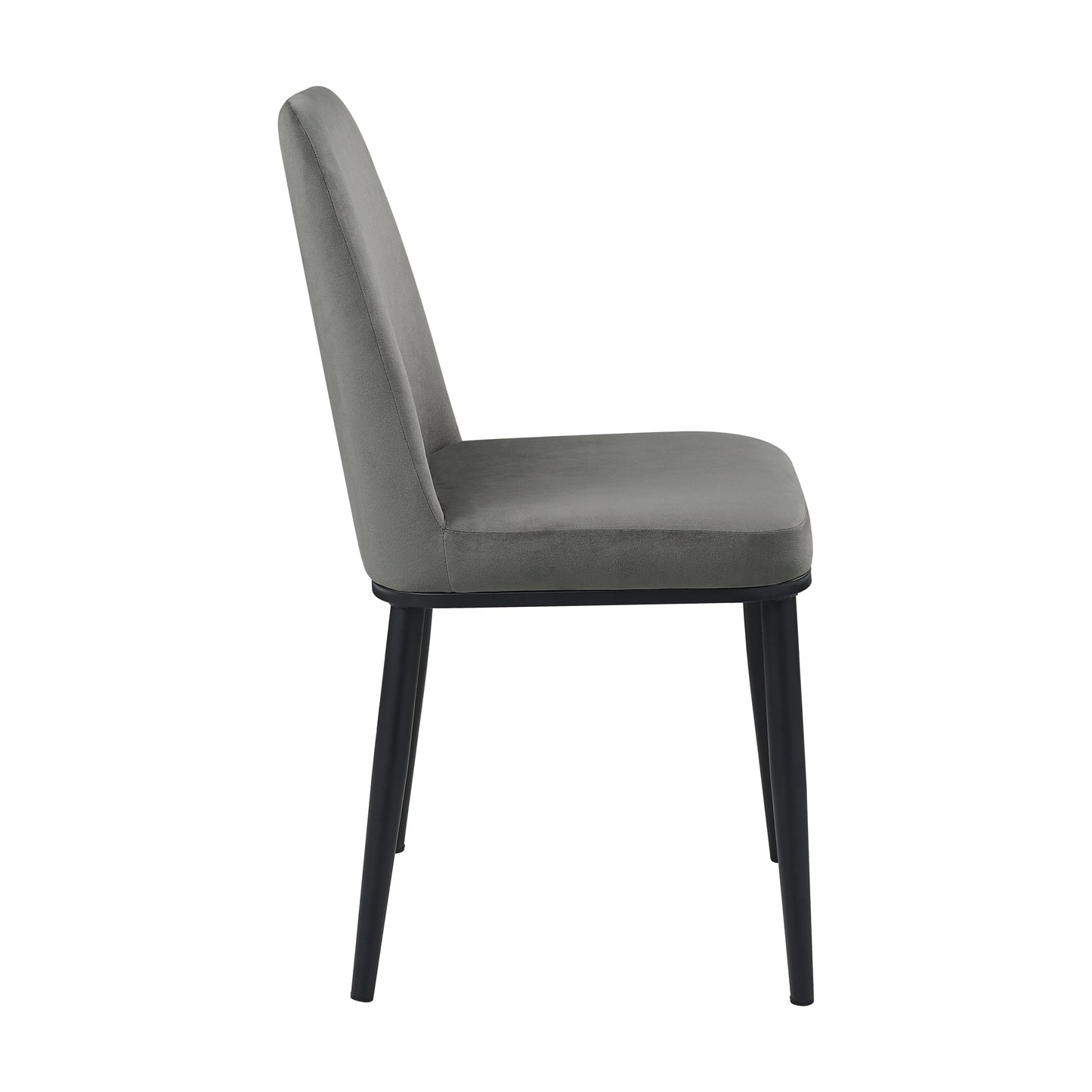 Nolan Velvet Dining Chair (Set of 2)- Gray