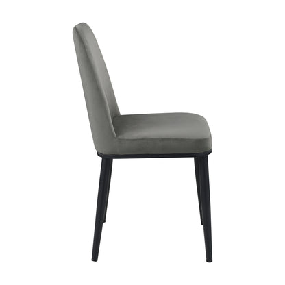 Nolan Velvet Dining Chair (Set of 2)- Gray