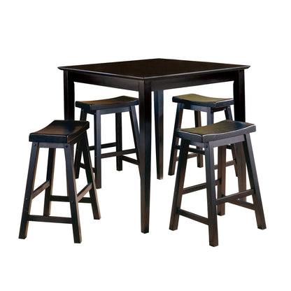 Solid Wood 29-inch Counter Height Stools - Black Set of 2