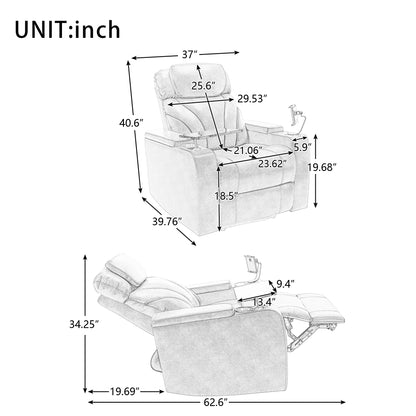 Orbit Power Motion Recliner - Grey