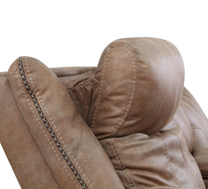 Luxurious Dual-Power Faux-Suede Recliner - Camel