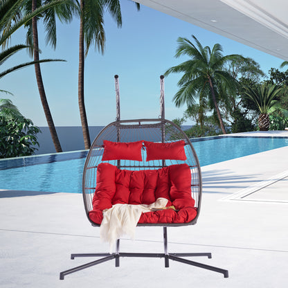Thornton For 2 People Outdoor Rattan Hanging Chair - Red