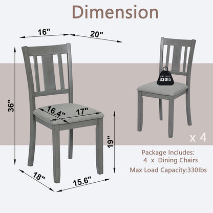 Payton Dining Chairs with Padded Seat (Set of 4) - Gray