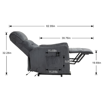 Fraser Electric Recliner Chair - Dark Gray