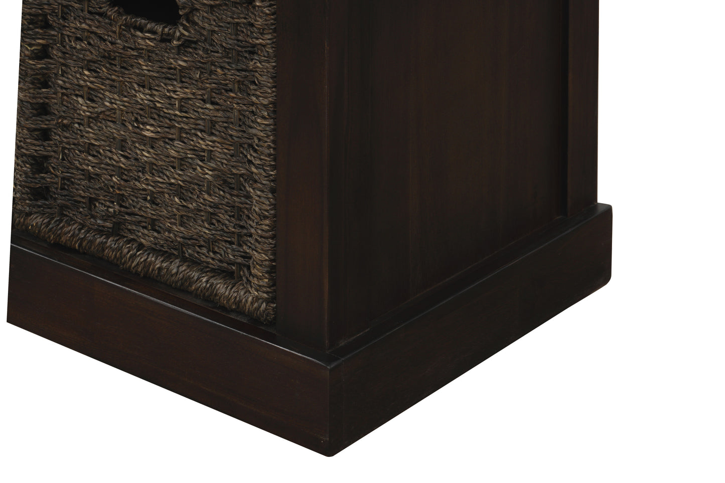 Bella Storage Bench with 3 Removable Classic Rattan Basket - Espresso