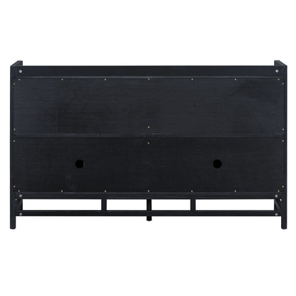 Hana Rattan Doors Sideboard Buffet - Black