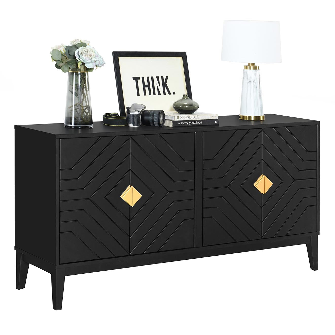 Dalton 4-Door Sideboard Buffet - Black