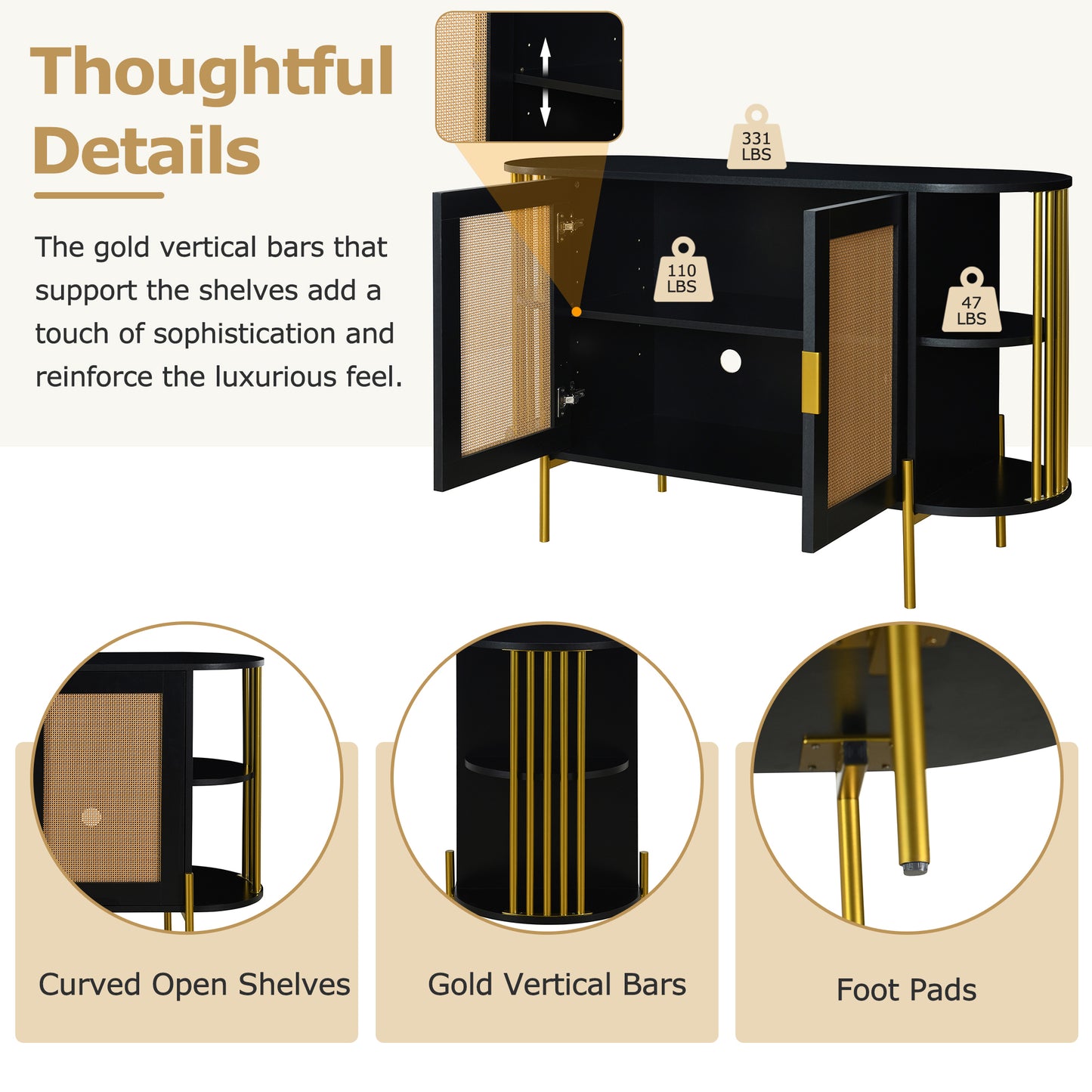 Amari 2- Rattan Door - Black