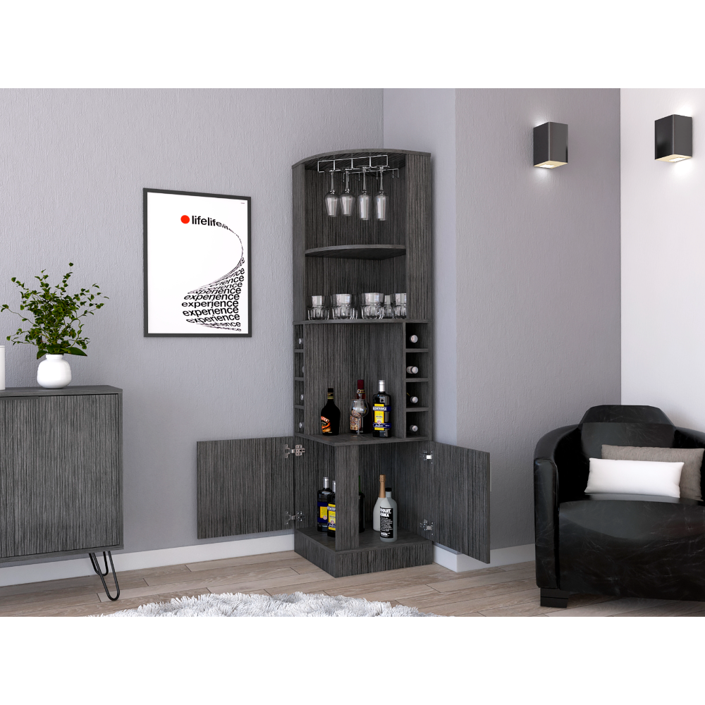 Nikita Corner Bar Cabinet - Gray
