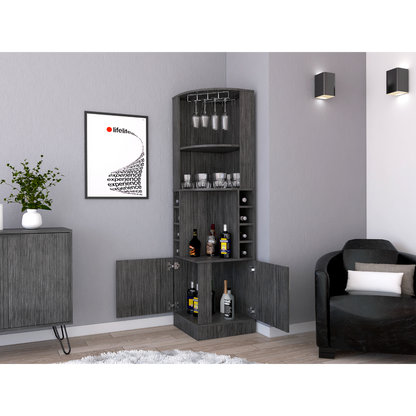 Nikita Corner Bar Cabinet - Gray