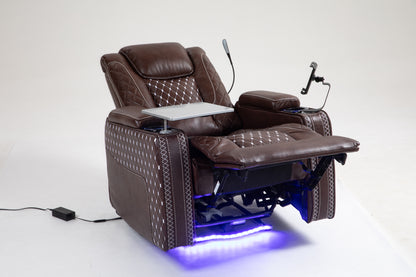 Warner One Power Recliner with Multifunctional Features - Brown