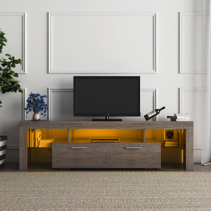 Nova 65 inches TV Stand with LED Lights - Brown