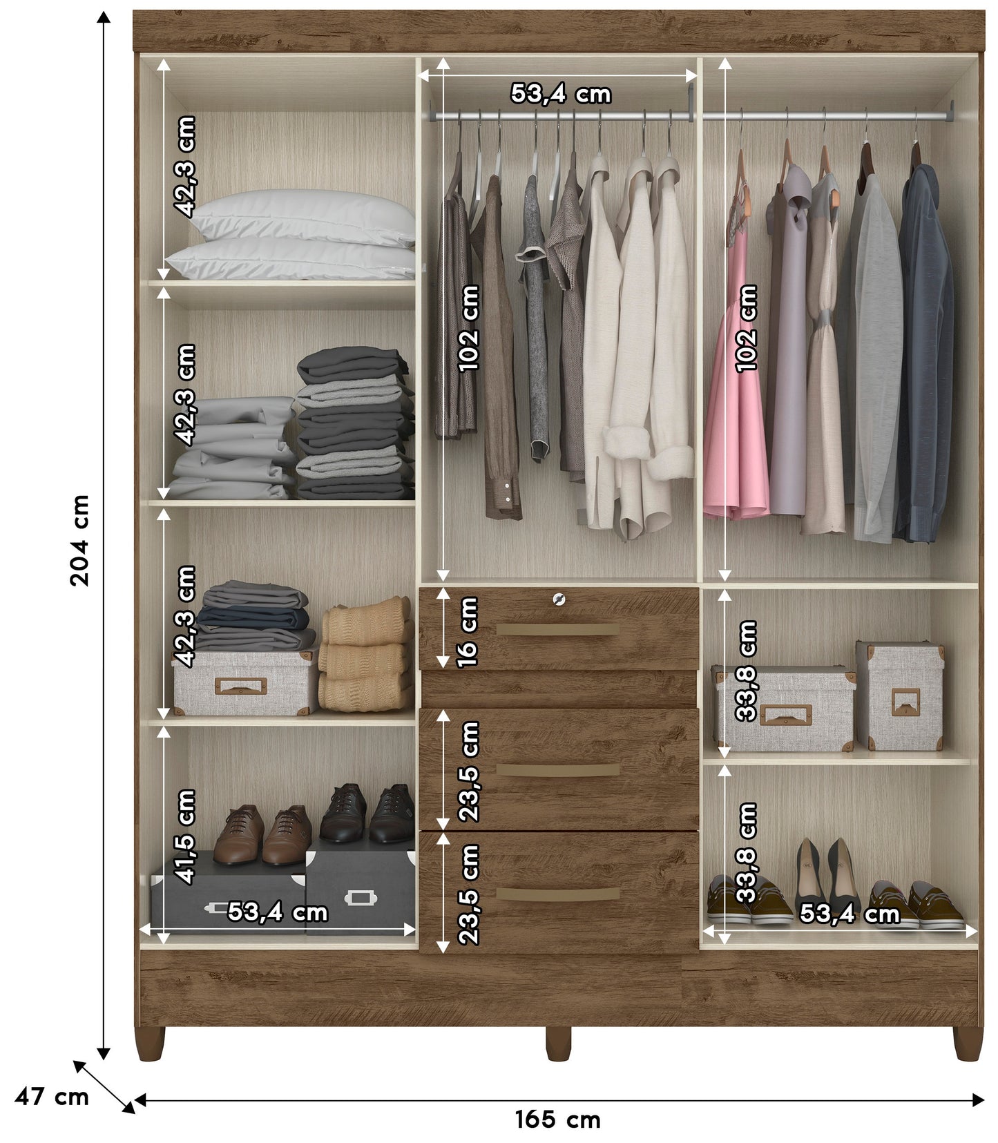 Wardrobe Itatiba - Brown