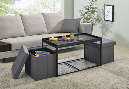 Monty Black Wood Grain 3 Piece Coffee Table Set