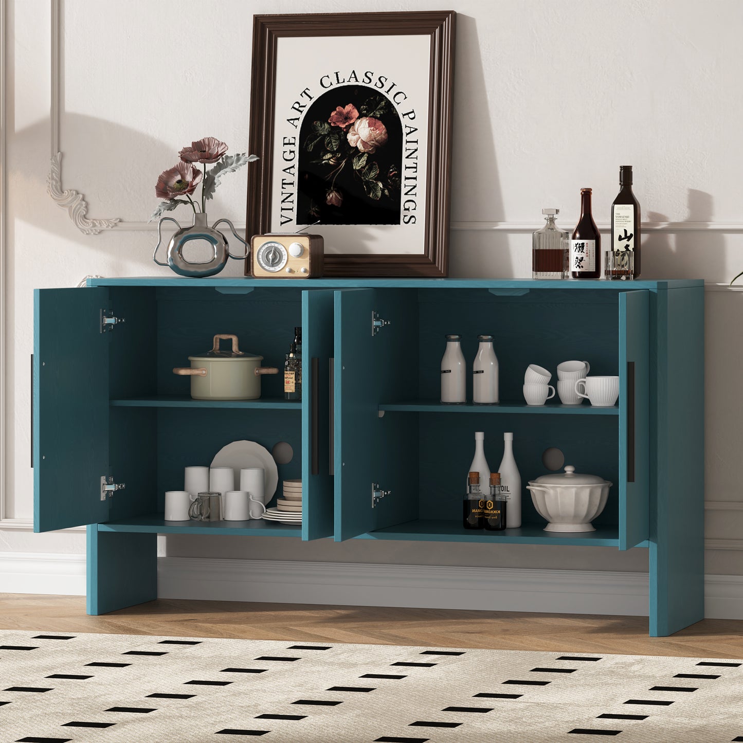 Miya Retro Sideboard Buffet - Teal