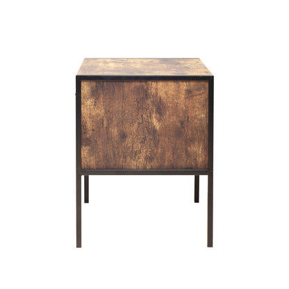 Barn Industrial Style Nightstand ( Set of 2) - Rustic Brown