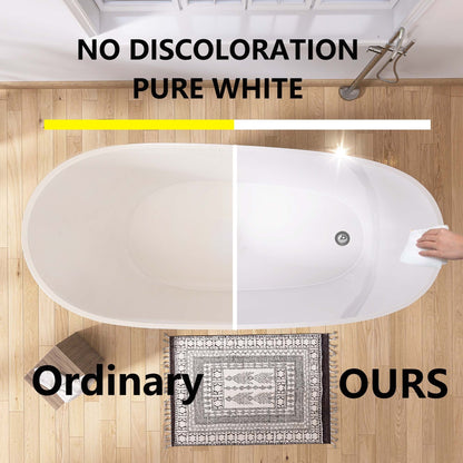 Nest 59" Acrylic Freestanding  Soaking Bathtub - White+Gray