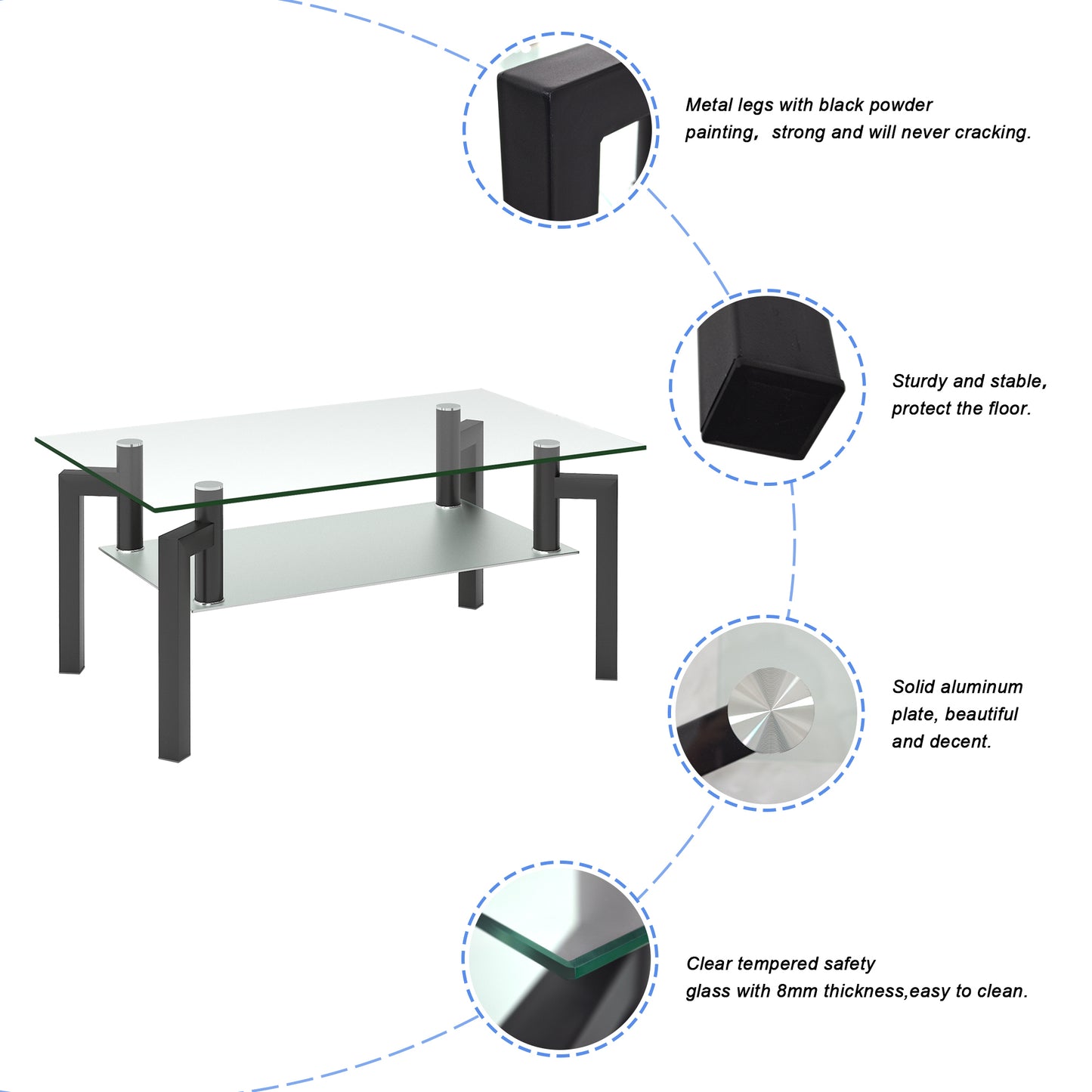 Asha Glass Coffee Table