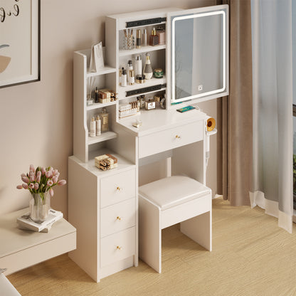 Dova Makeup Vanity Desk Set - White