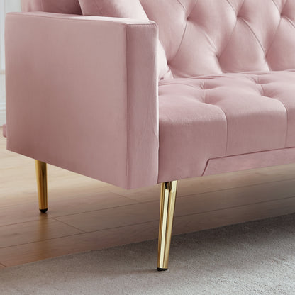 Coney Convertible Folding Futon Sofa Bed - Pink