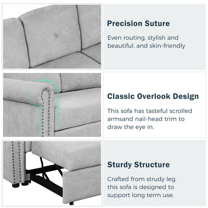 Otto Convertible Sleeper Sofa Bed W Storage - Gray