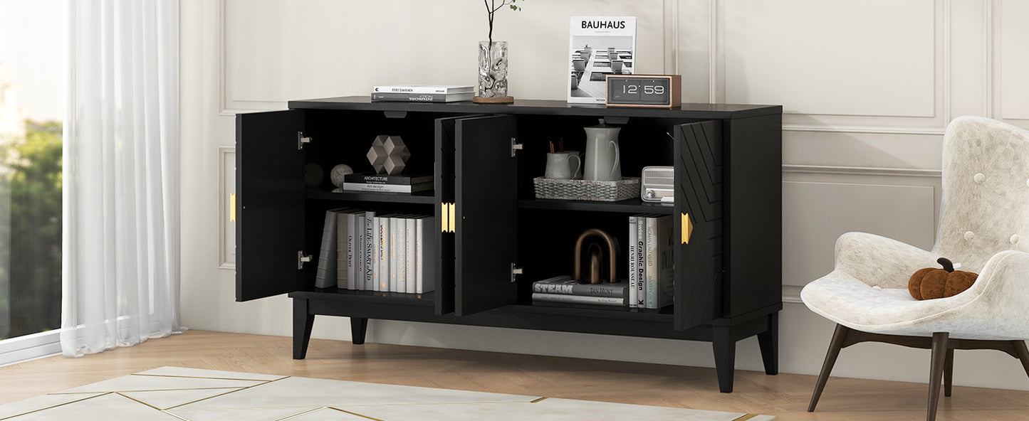 Dalton 4-Door Sideboard Buffet - Black
