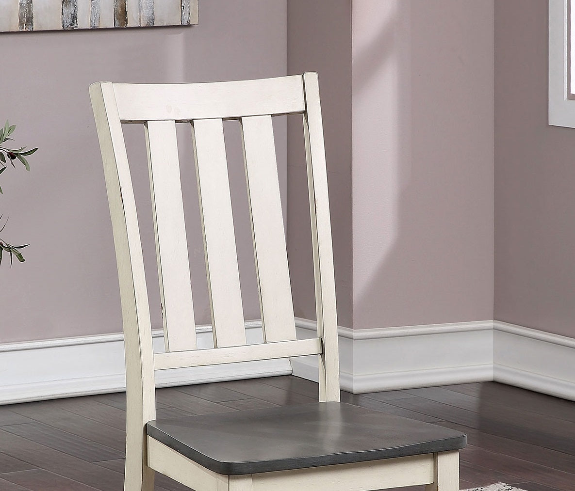 Austin Dining Chair (Set of 2) - Antique White+Gray