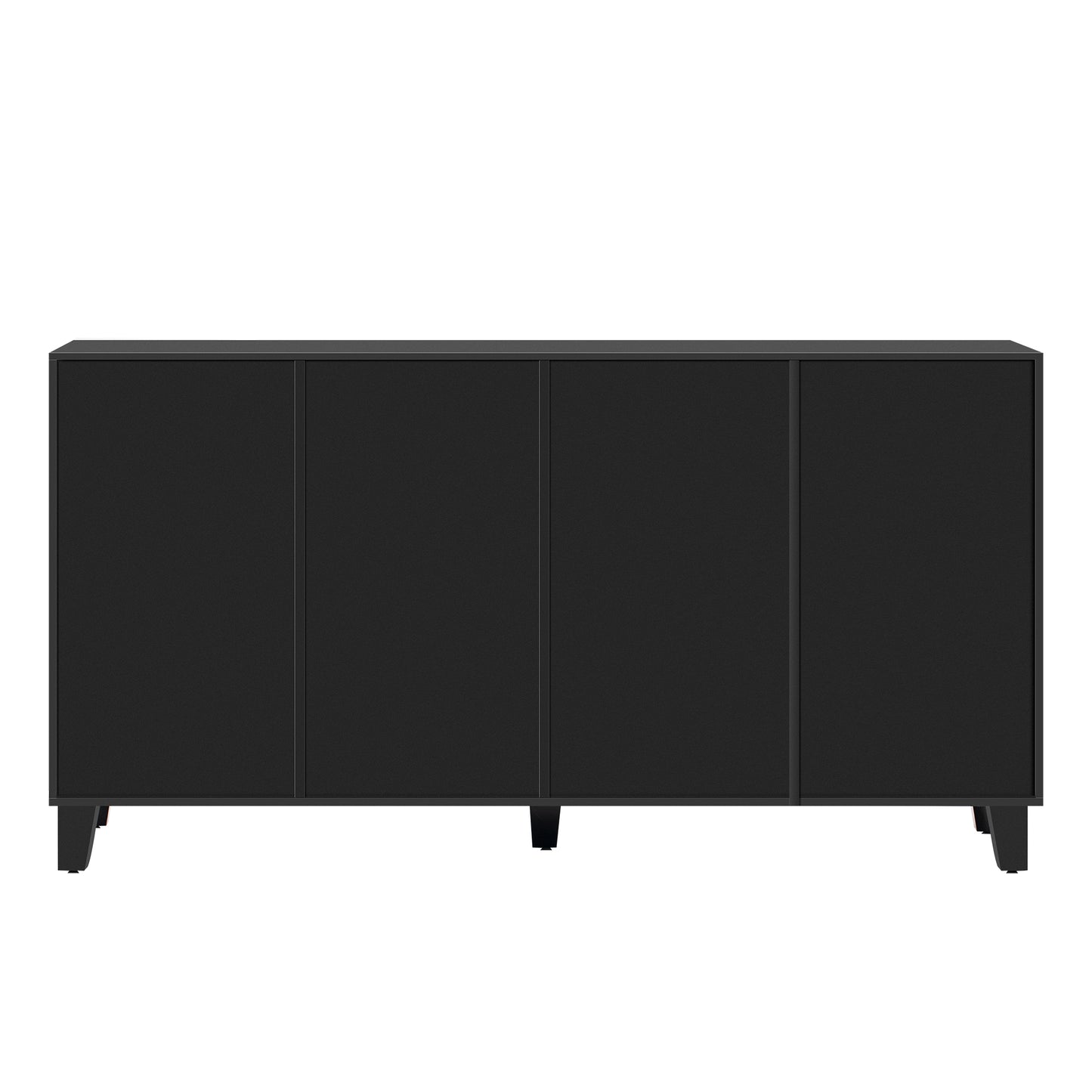 Hynes 4-Door Mirror Buffet Cabinet - Black