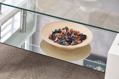Pearl 2-Tier Coffee Table with Tempered Glass