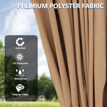 Delta 10X12 ft Patio Gazebo with Netting & Curtains - Brown