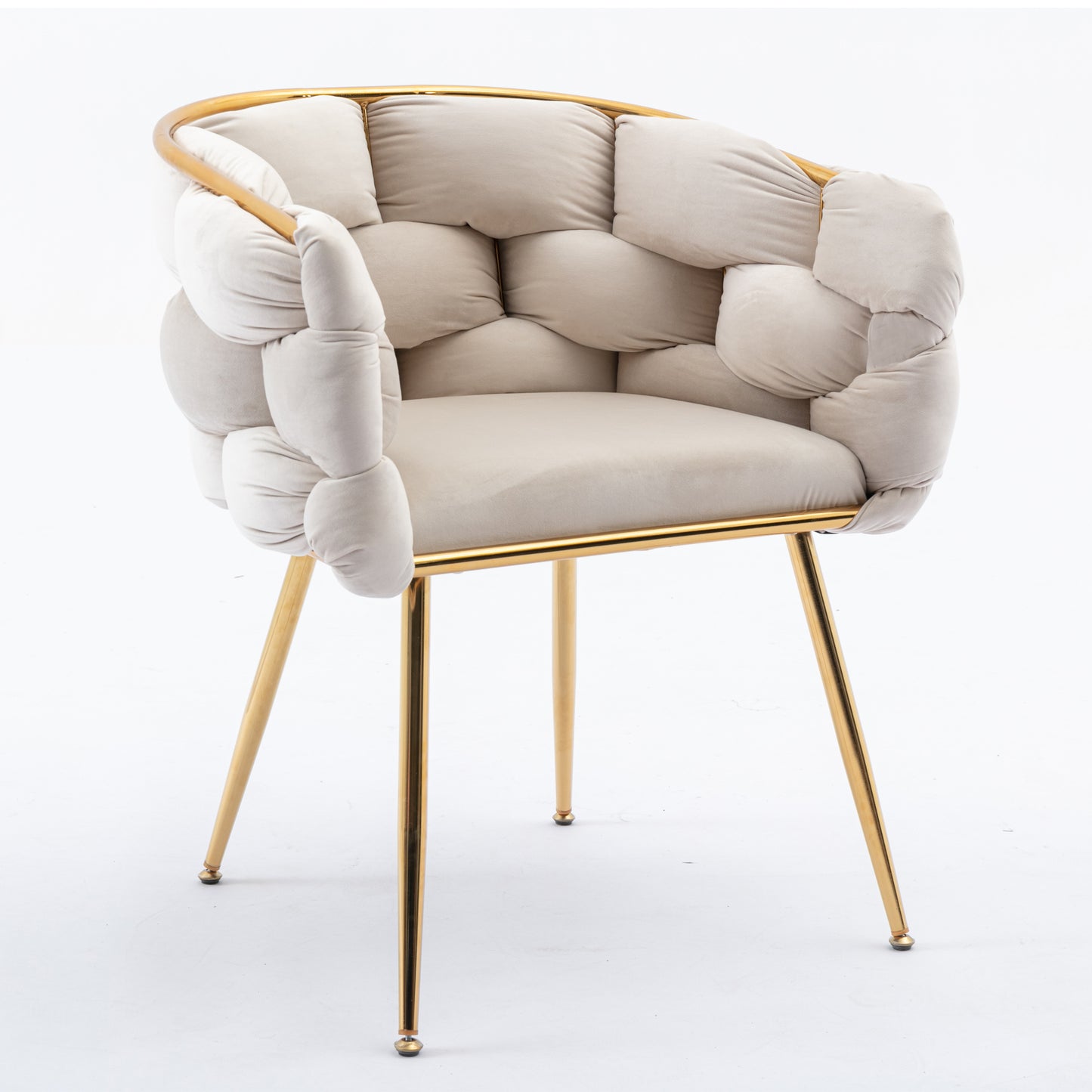 Luna Luxury Modern Velvet Chair - Beige