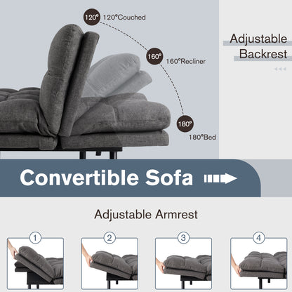 Futon Convertible Sofa Bed - Gray