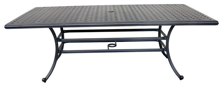 Neda 7 Pc 86" Aluminum Rectangular Dining Set with Cushions - Navy Blue