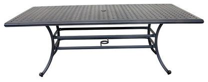 Neda 7 Pc 86" Aluminum Rectangular Dining Set with Cushions - Navy Blue