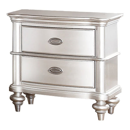 Prat Elegant Nightstand - Silver+Grey