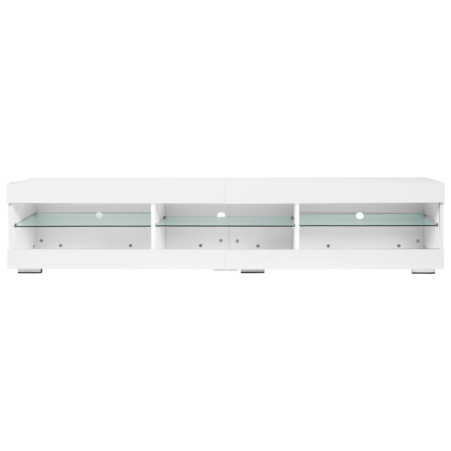 Bruso LED TV Stand Entertainment Center - White