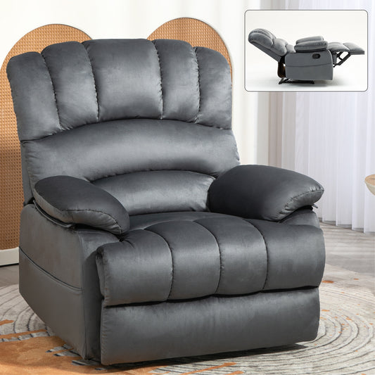 Diva Large Fabric Recliner Chair - Gray - Dark Gray