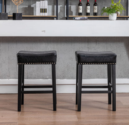 Barn Counter Height 26" Bar Stools - Black  Set of 2