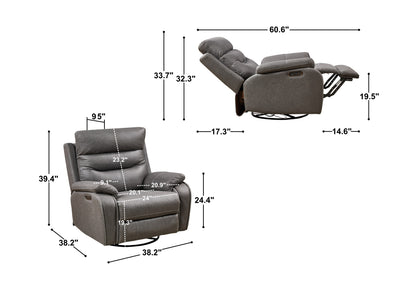 Odyssey Dual Motor Recliner Chair - Gray