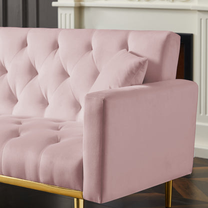 I-U Convertible Folding Futon Sofa Bed - Pink