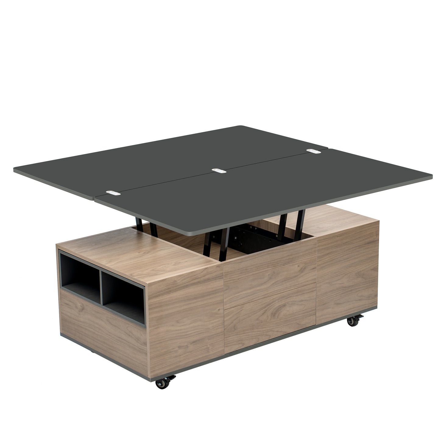 Regalia Modern Lift Top Coffee - Walnut & Black