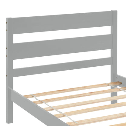 Saba Twin Size Platform Bed Frame - Gray
