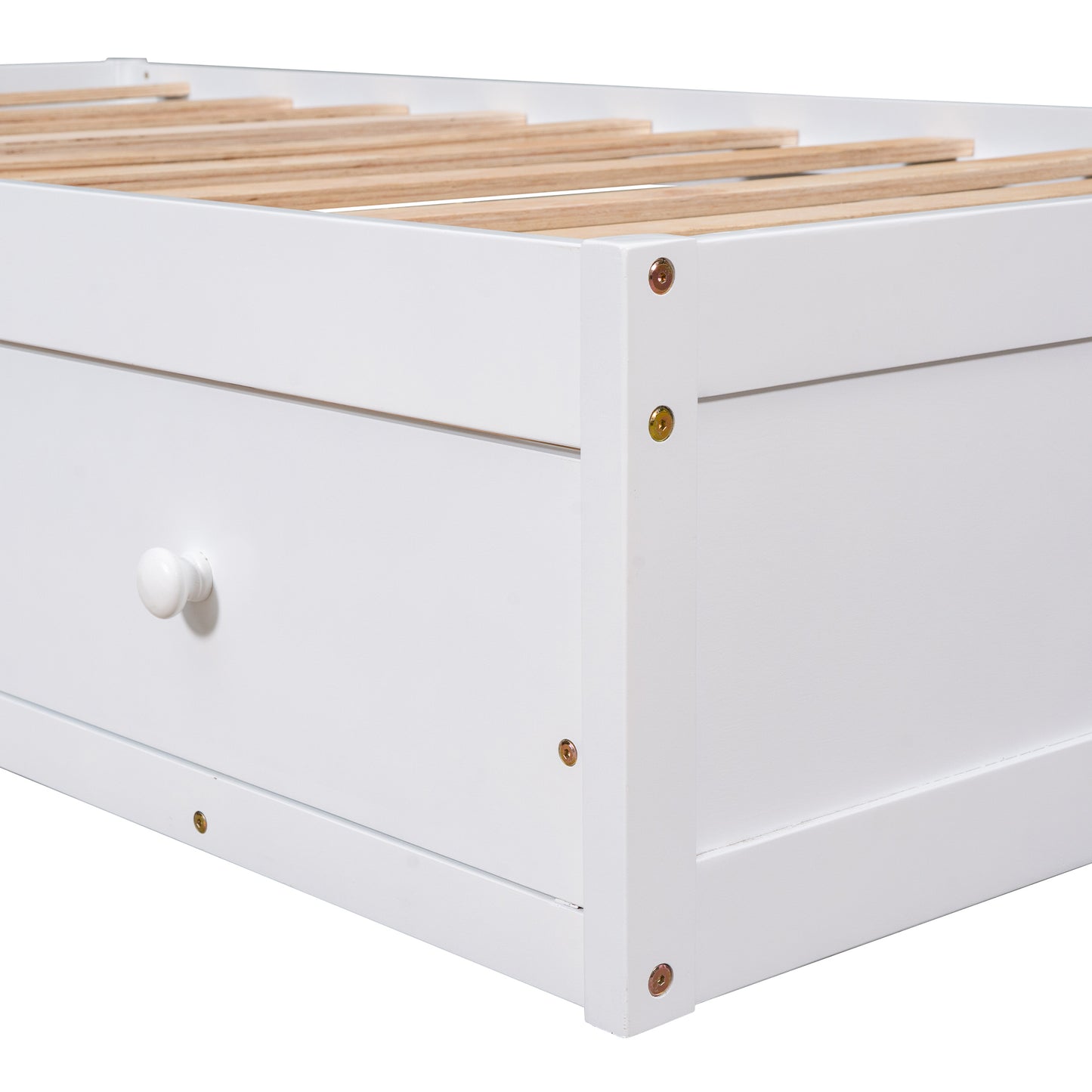 Oris Twin Size Wood Platform Bed - White