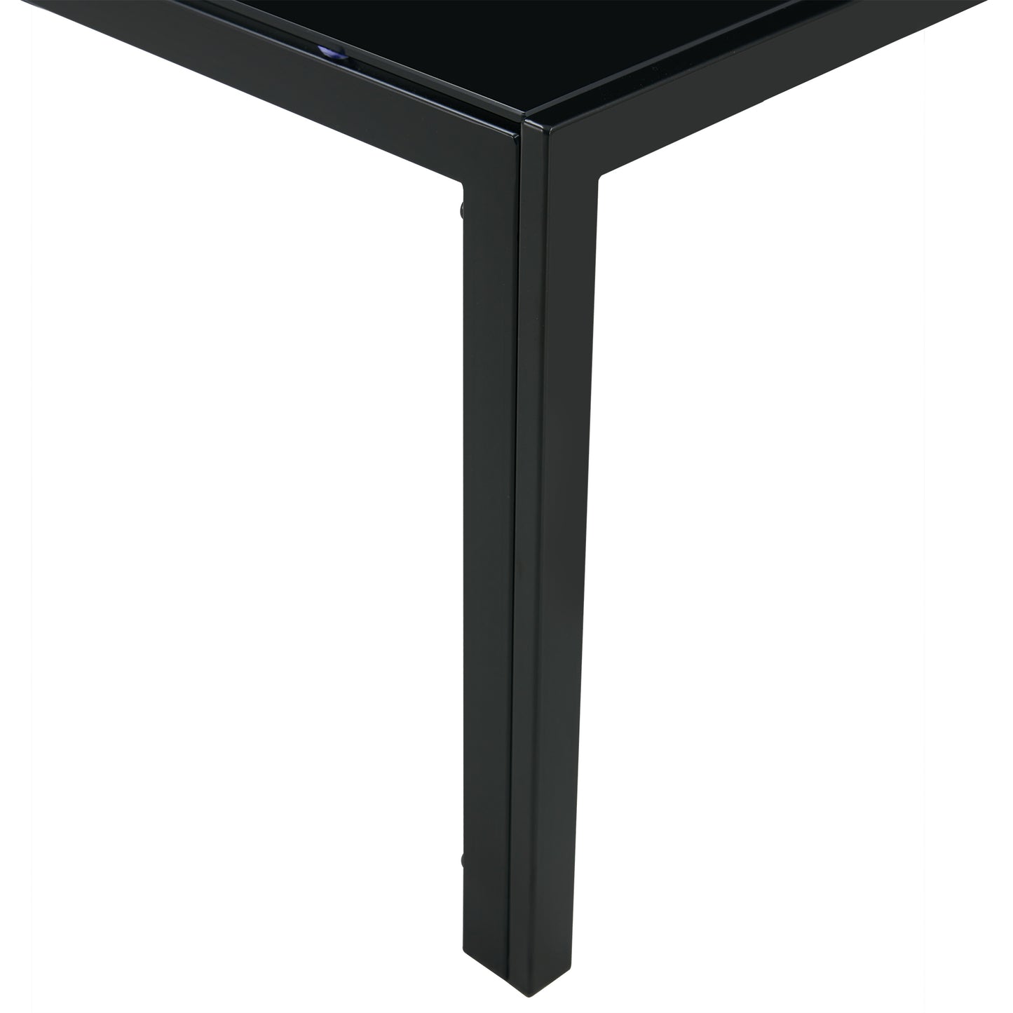 Glass Square Coffee Table Set of 2 - Black