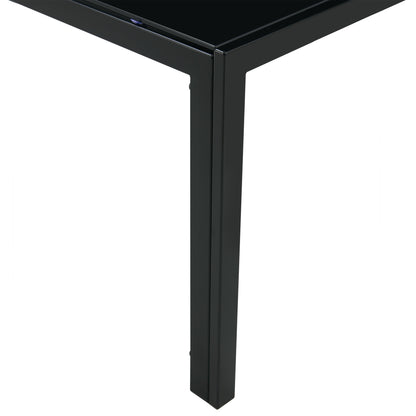 Glass Square Coffee Table Set of 2 - Black