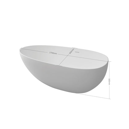 Avo 67" Solid Surface Freestanding Soaking Bathtub - Matte White