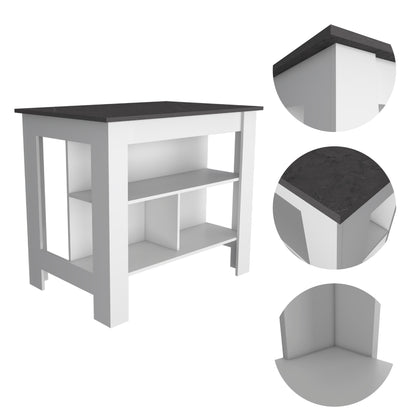 Prep Pro Center Kitchen Island  - White / Onyx